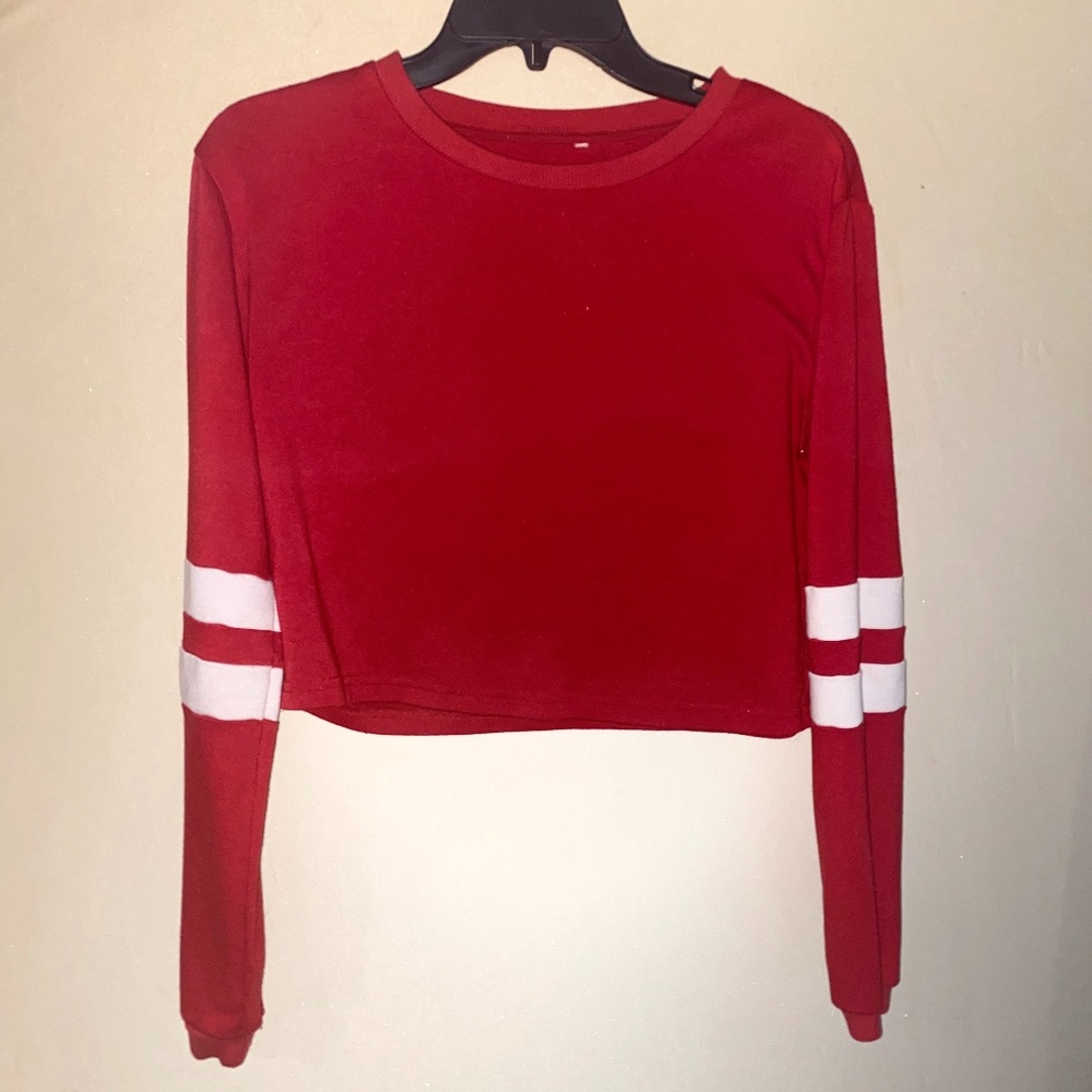 jersey style crop top sweater